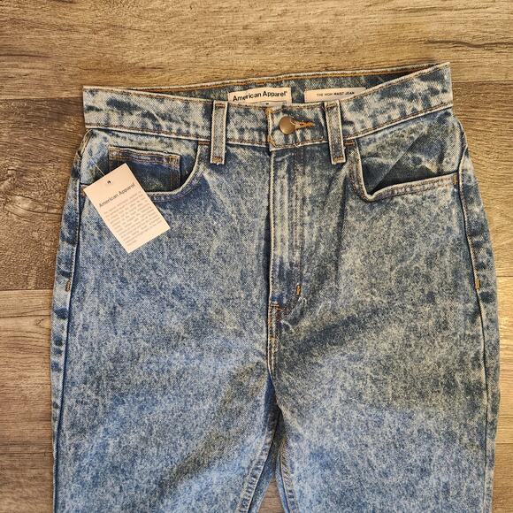 American Apparel The High Waist Jean Acid Wash Look Medium Marble Size 27 - Picture 4 of 6